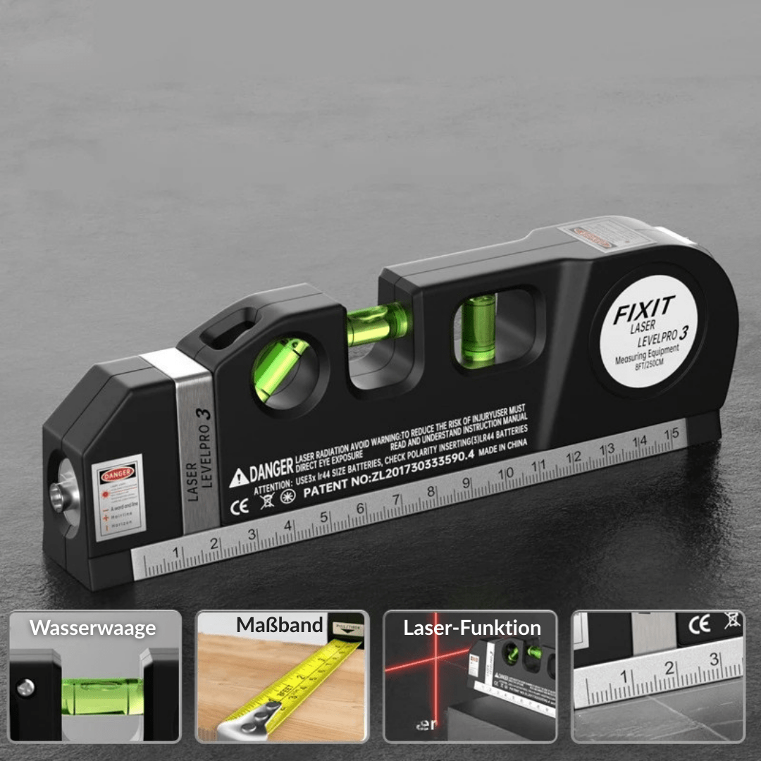 3-in-1 Laser-Messgerät mit Stativ Laventi