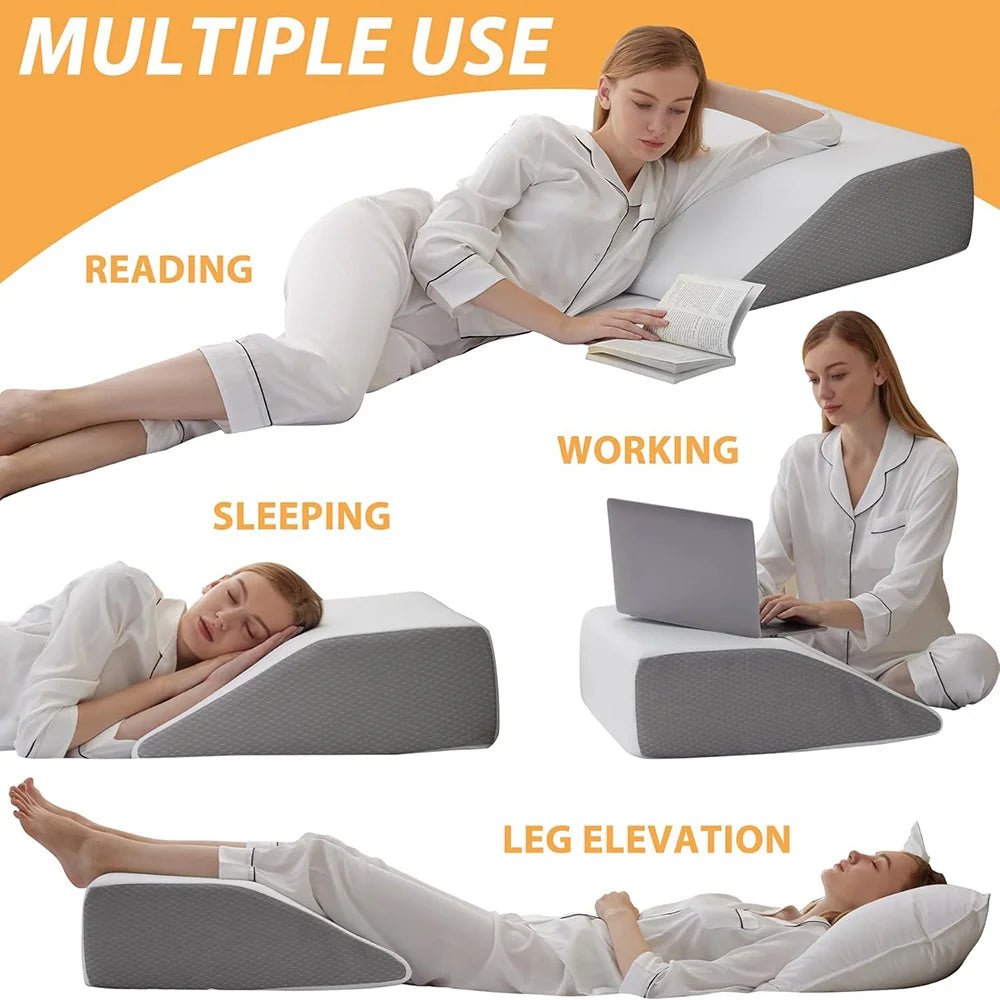 Leg Pillow, 8inch Leg Elevating Pillow for Legs,Rest, Sleeping,Leg Wedge Pillow for Side Sleeping, Memory Foam Leg Wedge Pillow Laventi