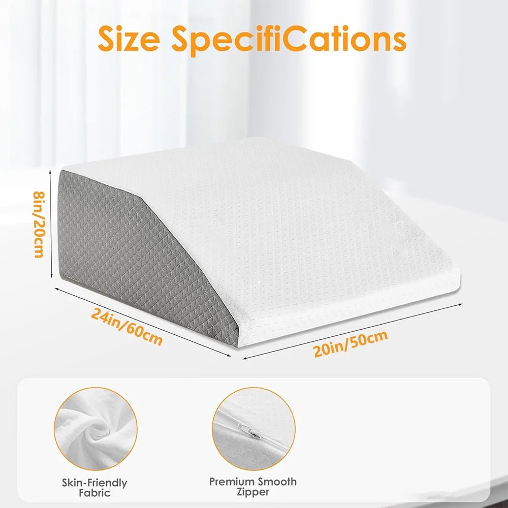 Leg Pillow, 8inch Leg Elevating Pillow for Legs,Rest, Sleeping,Leg Wedge Pillow for Side Sleeping, Memory Foam Leg Wedge Pillow Laventi