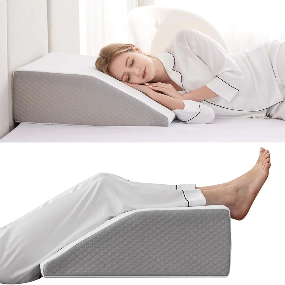 Leg Pillow, 8inch Leg Elevating Pillow for Legs,Rest, Sleeping,Leg Wedge Pillow for Side Sleeping, Memory Foam Leg Wedge Pillow Laventi